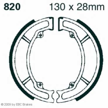 EBC 820 Premium Bremsbacken Sym Euro MX 125 (HF12-W6 Euro 1) (Trommel HA)