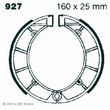 Preview: EBC 927G Premium Bremsbacken Water Grooved Moto Morini 350 Kanguro