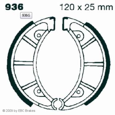 Preview: EBC 936G Premium Bremsbacken Water Grooved Ossa Modelle ab 1981