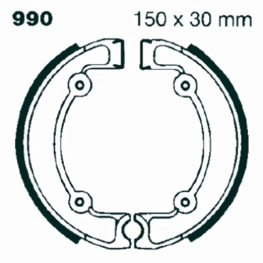 Preview: EBC 990G Premium Bremsbacken Water Grooved Ossa 250 Cross/Fuego/Super Pioneer