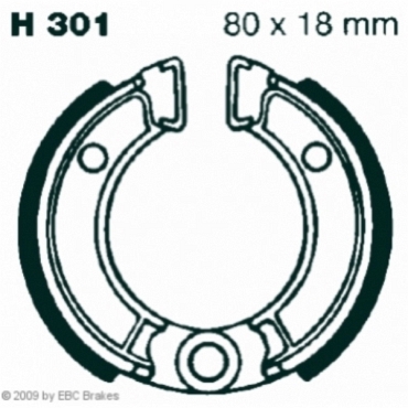 EBC H301 Premium Bremsbacken Honda QR 50 D/E/F