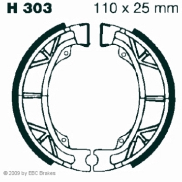 EBC H303G Premium Bremsbacken Water Grooved Honda CG 125 (BR-K/BR-T/95)