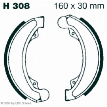 Preview: EBC H308 Premium Bremsbacken Honda CB 125 (K1)