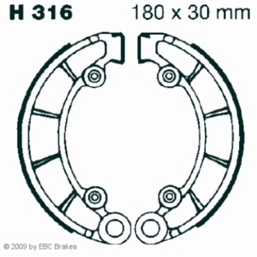 EBC H316 Premium Bremsbacken Honda CB 500 (F) (Four)