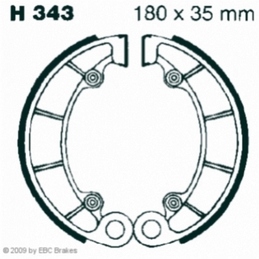 EBC H343 Premium Bremsbacken Honda VT 1100 (CR/CS/CT/CV/CW) (Shadow)