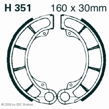 EBC H351 Premium Bremsbacken Honda TRX 350 Rancher ES 4x4/2x4 (FMY/1/2/3)/Rancher 4x4 & 2x4 (FEY/1/2/3)