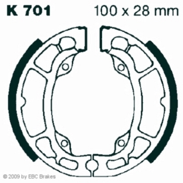Preview: EBC K701G Premium Bremsbacken Water Grooved Kawasaki KX 80 B1/B2/D1/D2