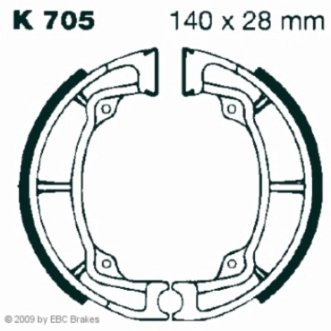 EBC K705 Premium Bremsbacken Kawasaki KLF 250 A1/A2/A3/A6F/A7F/A8F/A9F (Bayou 250)