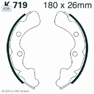 Preview: EBC K719 Premium Bremsbacken Kawasaki KAF 950 D8F Mule 3010 Diesel 4x4