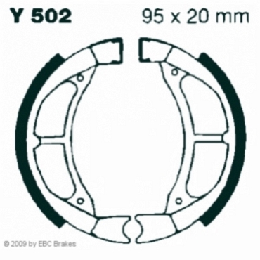 EBC Y502G Premium Bremsbacken Water Grooved Yamaha TY 80