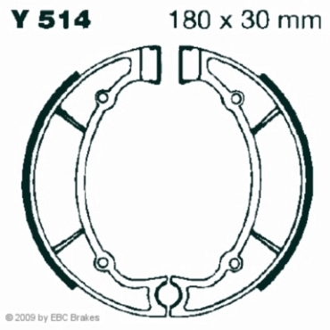 Preview: EBC Y514 Premium Bremsbacken Yamaha RD 250 LC