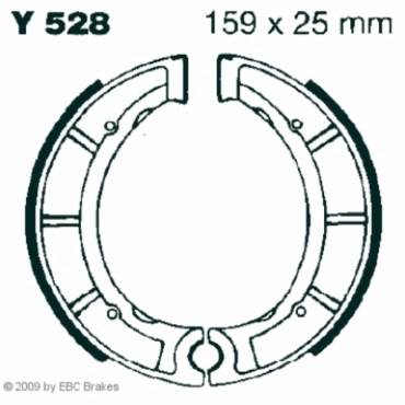 EBC Y528 Premium Bremsbacken Yamaha YFB 250 G/H/UH/J/UJ/UK/K (Timberwolf)