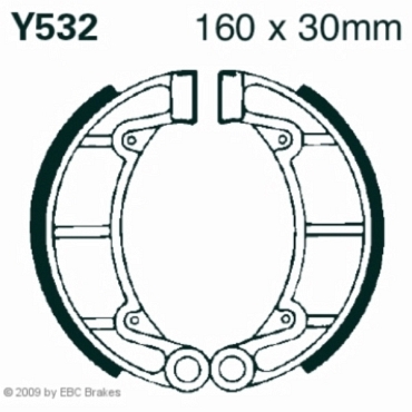 EBC Y532 Premium Bremsbacken Yamaha YFM 350 XV/XW/XX/XY 2WD (Wolverine)