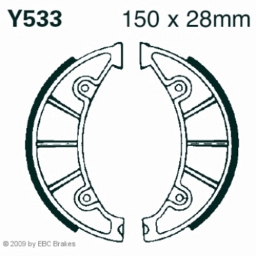 EBC Y533 Premium Bremsbacken Yamaha YW 125   (BW’s 125) (1CX1)